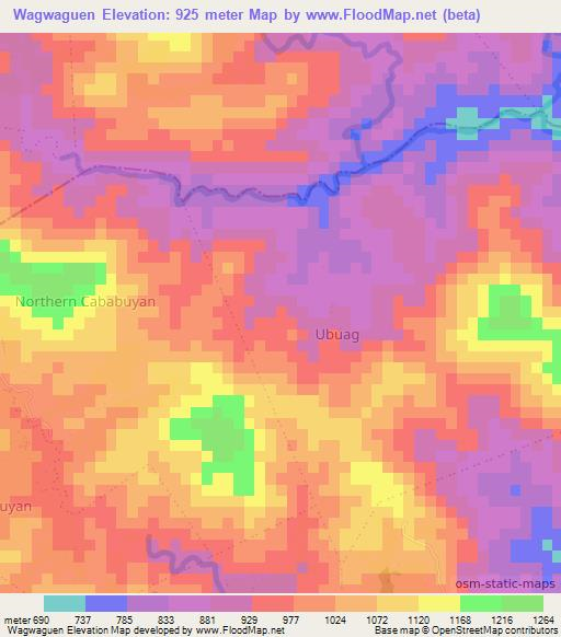 Wagwaguen,Philippines Elevation Map