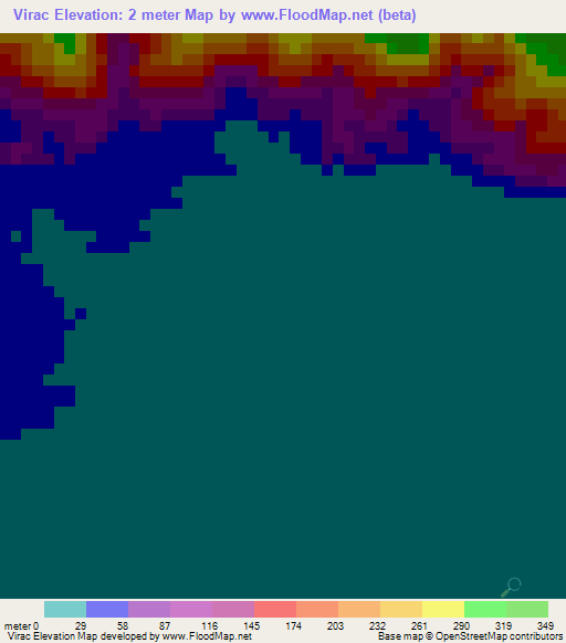 Virac,Philippines Elevation Map