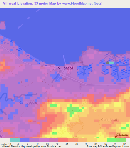 Villareal,Philippines Elevation Map