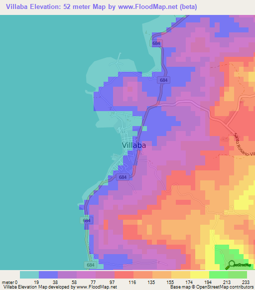 Villaba,Philippines Elevation Map