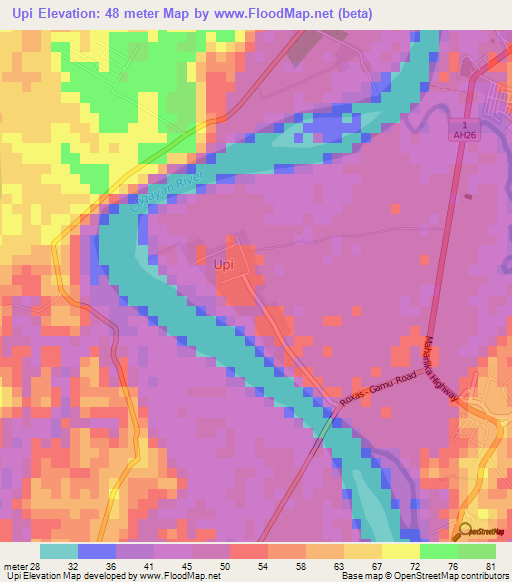 Upi,Philippines Elevation Map