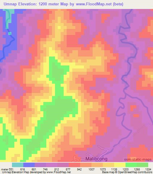 Umnap,Philippines Elevation Map