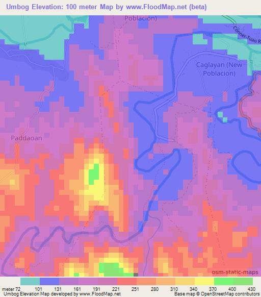 Umbog,Philippines Elevation Map