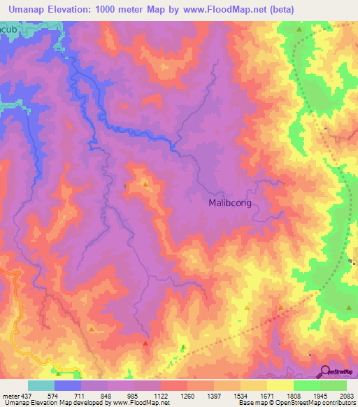Umanap,Philippines Elevation Map