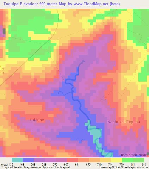 Tuquipa,Philippines Elevation Map