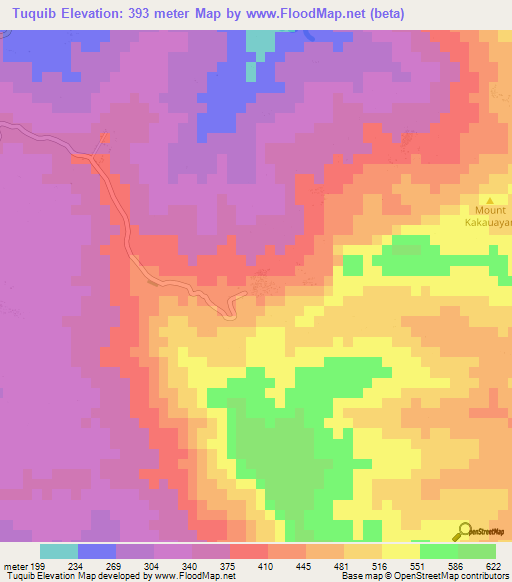 Tuquib,Philippines Elevation Map