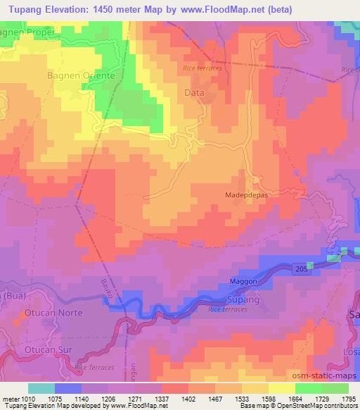 Tupang,Philippines Elevation Map