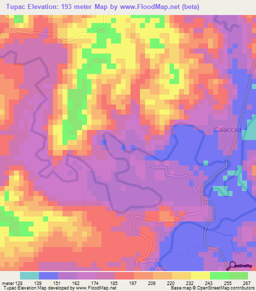 Tupac,Philippines Elevation Map
