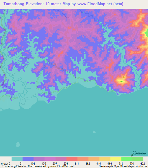 Tumarbong,Philippines Elevation Map