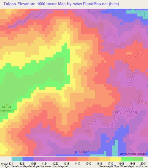 Tulgao,Philippines Elevation Map