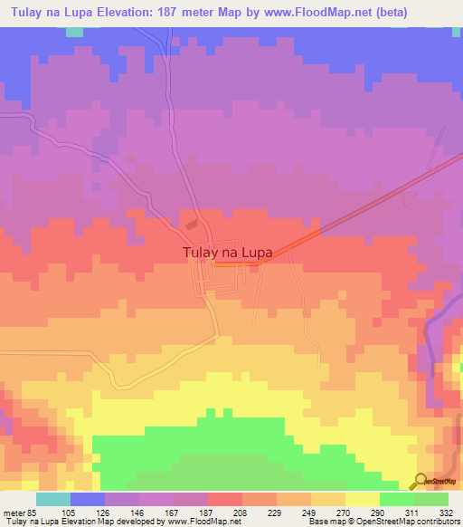 Tulay na Lupa,Philippines Elevation Map
