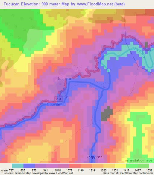 Tucucan,Philippines Elevation Map