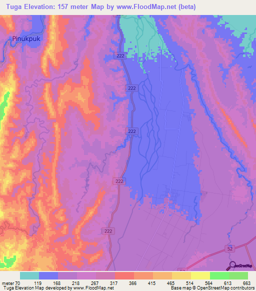 Tuga,Philippines Elevation Map