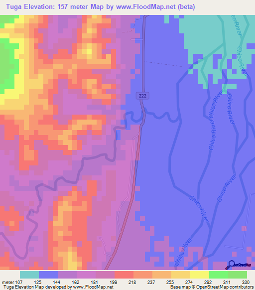 Tuga,Philippines Elevation Map