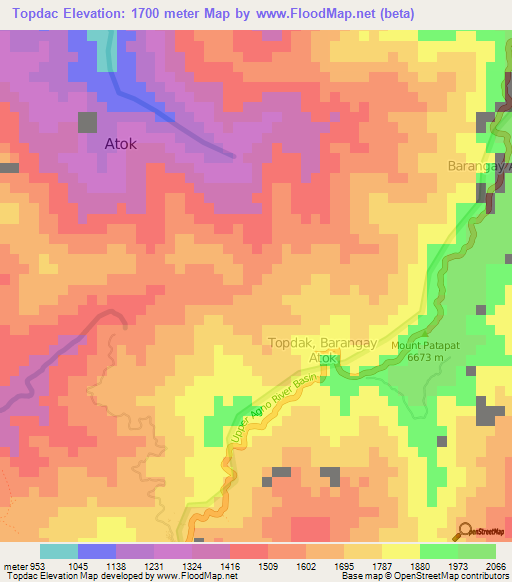 Topdac,Philippines Elevation Map