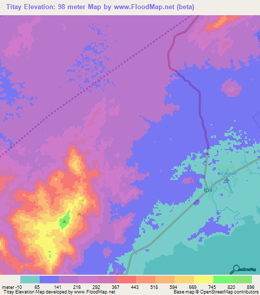 Titay,Philippines Elevation Map