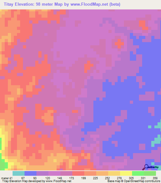 Titay,Philippines Elevation Map