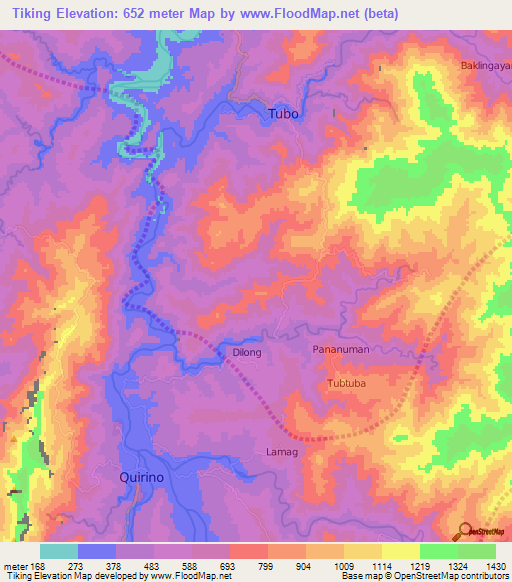 Tiking,Philippines Elevation Map
