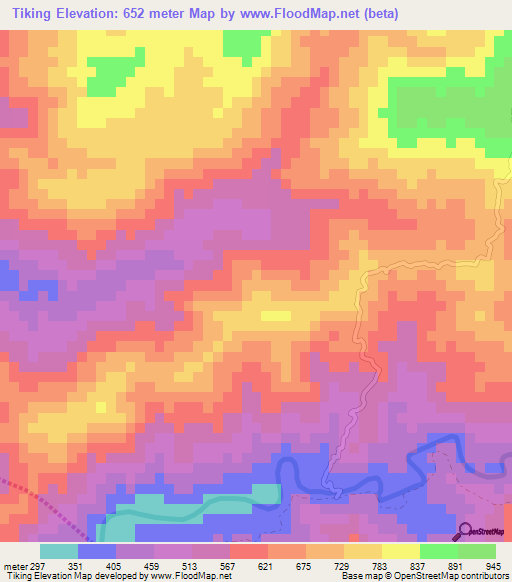 Tiking,Philippines Elevation Map