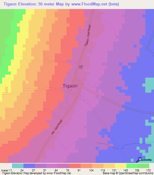 Tigaon,Philippines Elevation Map