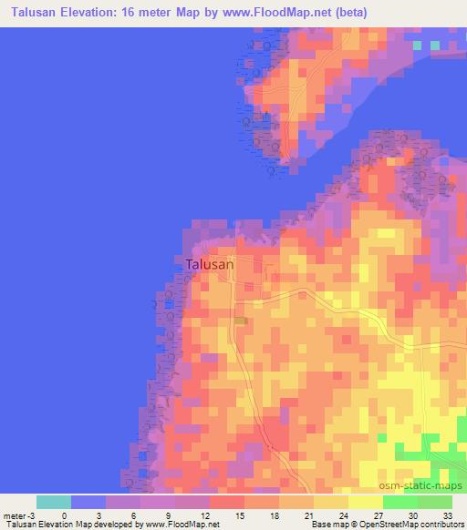 Talusan,Philippines Elevation Map
