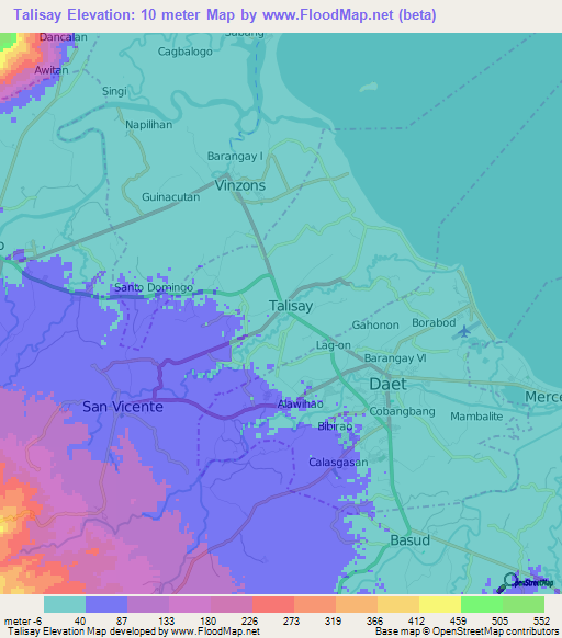 Talisay,Philippines Elevation Map