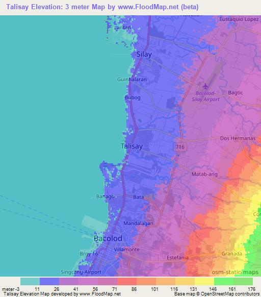 Talisay,Philippines Elevation Map