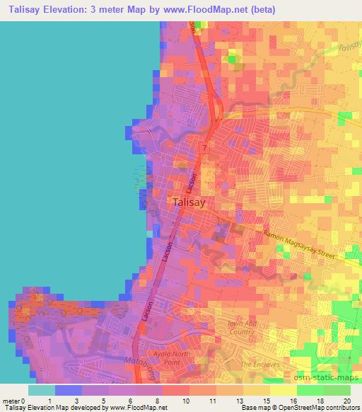 Talisay,Philippines Elevation Map