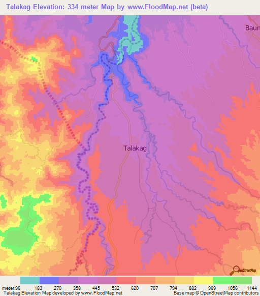 Talakag,Philippines Elevation Map