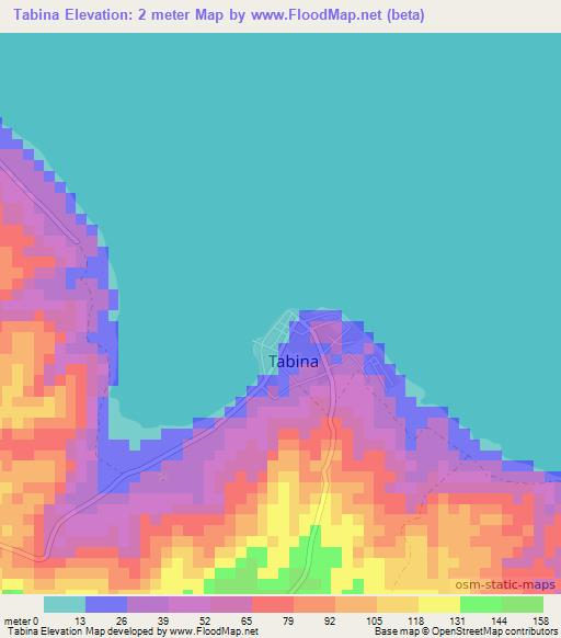 Tabina,Philippines Elevation Map