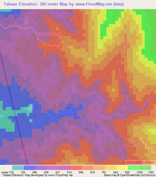 Tabaan,Philippines Elevation Map