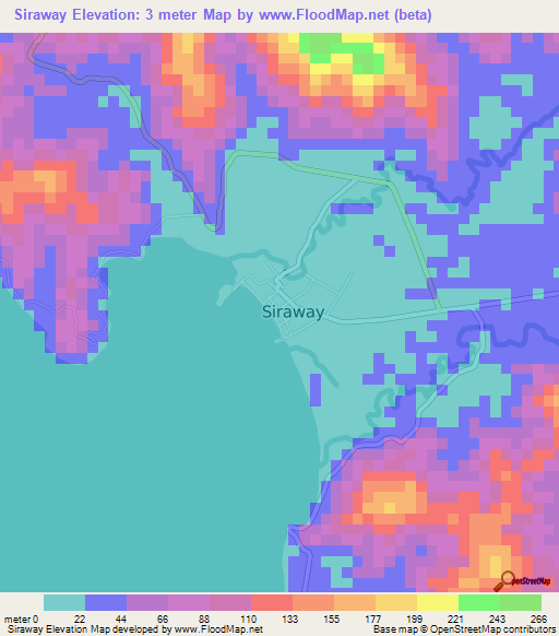 Siraway,Philippines Elevation Map