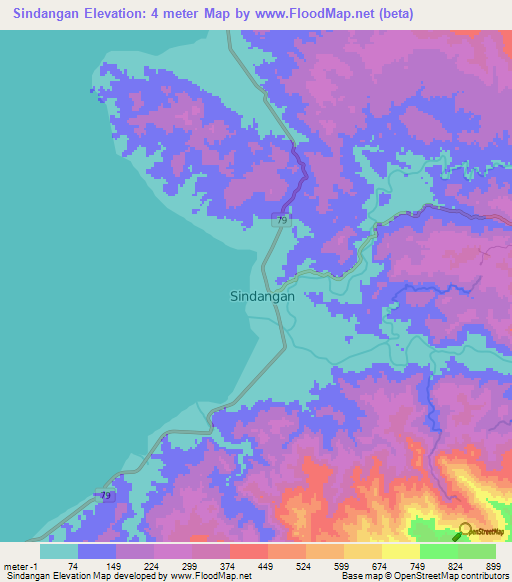 Sindangan,Philippines Elevation Map