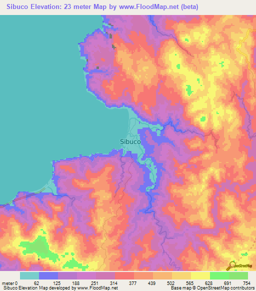 Sibuco,Philippines Elevation Map