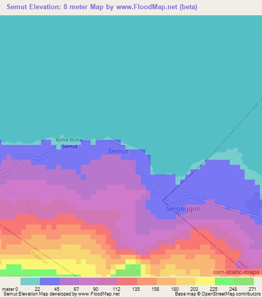 Semut,Philippines Elevation Map