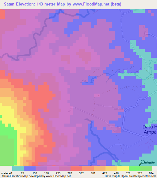 Satan,Philippines Elevation Map