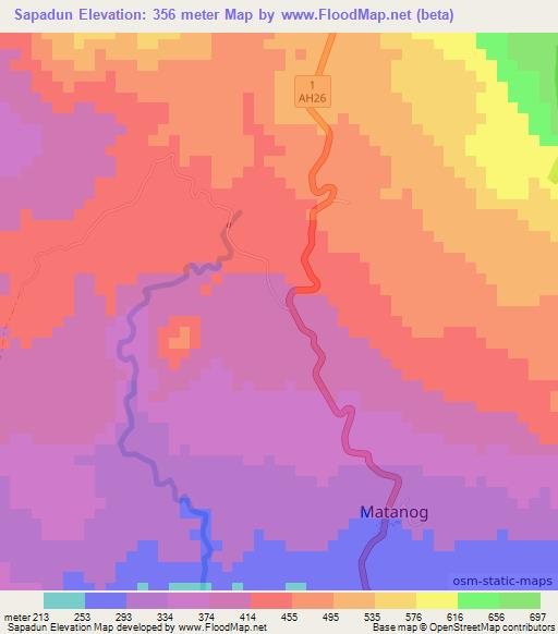 Sapadun,Philippines Elevation Map