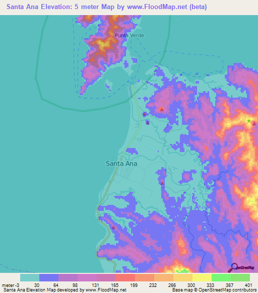 Santa Ana,Philippines Elevation Map