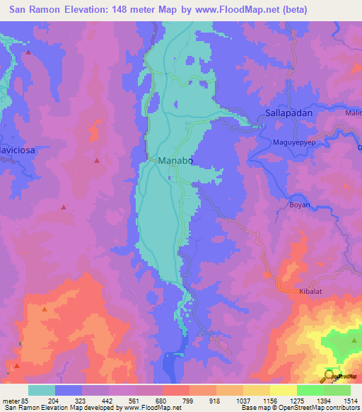 San Ramon,Philippines Elevation Map