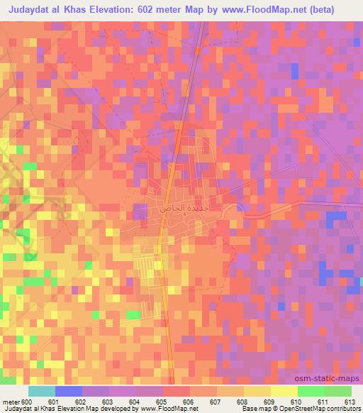 Judaydat al Khas,Syria Elevation Map