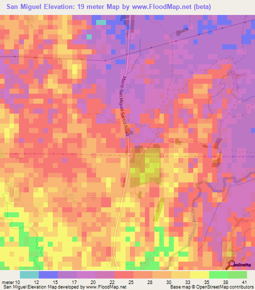 San Miguel,Philippines Elevation Map