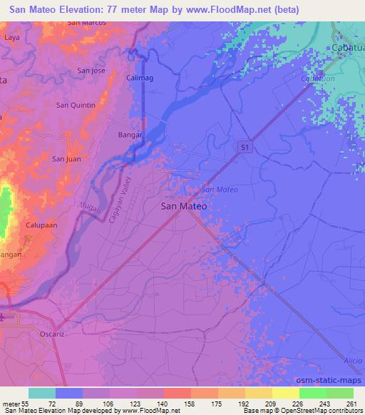 San Mateo,Philippines Elevation Map