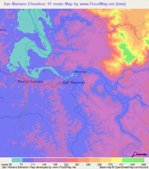 San Mariano,Philippines Elevation Map