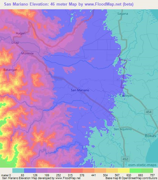 San Mariano,Philippines Elevation Map