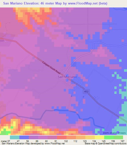 San Mariano,Philippines Elevation Map