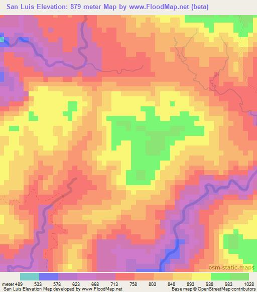 San Luis,Philippines Elevation Map