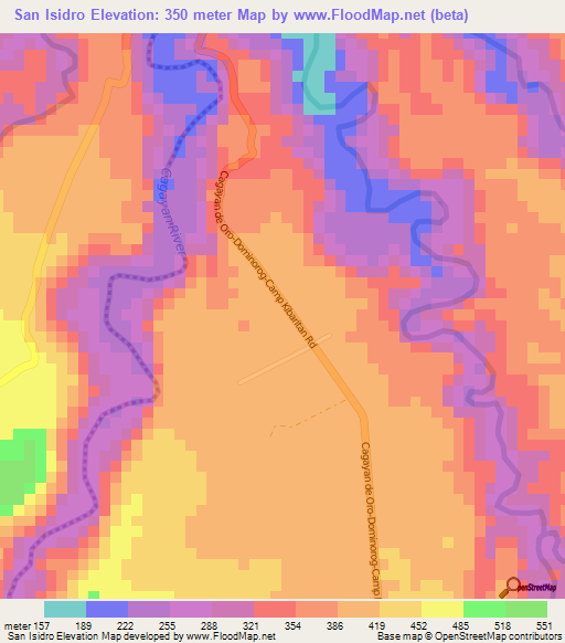 San Isidro,Philippines Elevation Map