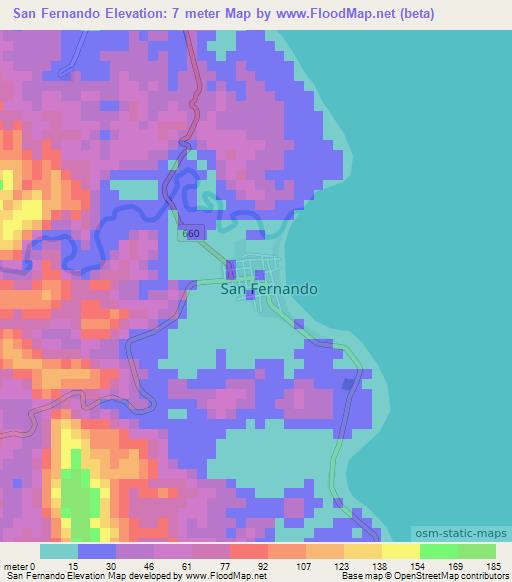 San Fernando,Philippines Elevation Map