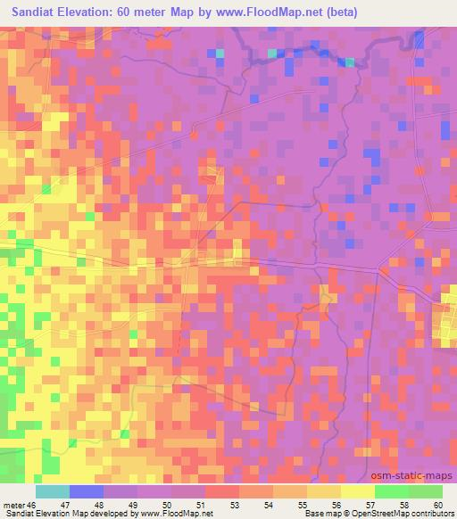 Sandiat,Philippines Elevation Map