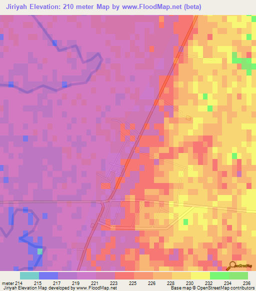 Jiriyah,Syria Elevation Map